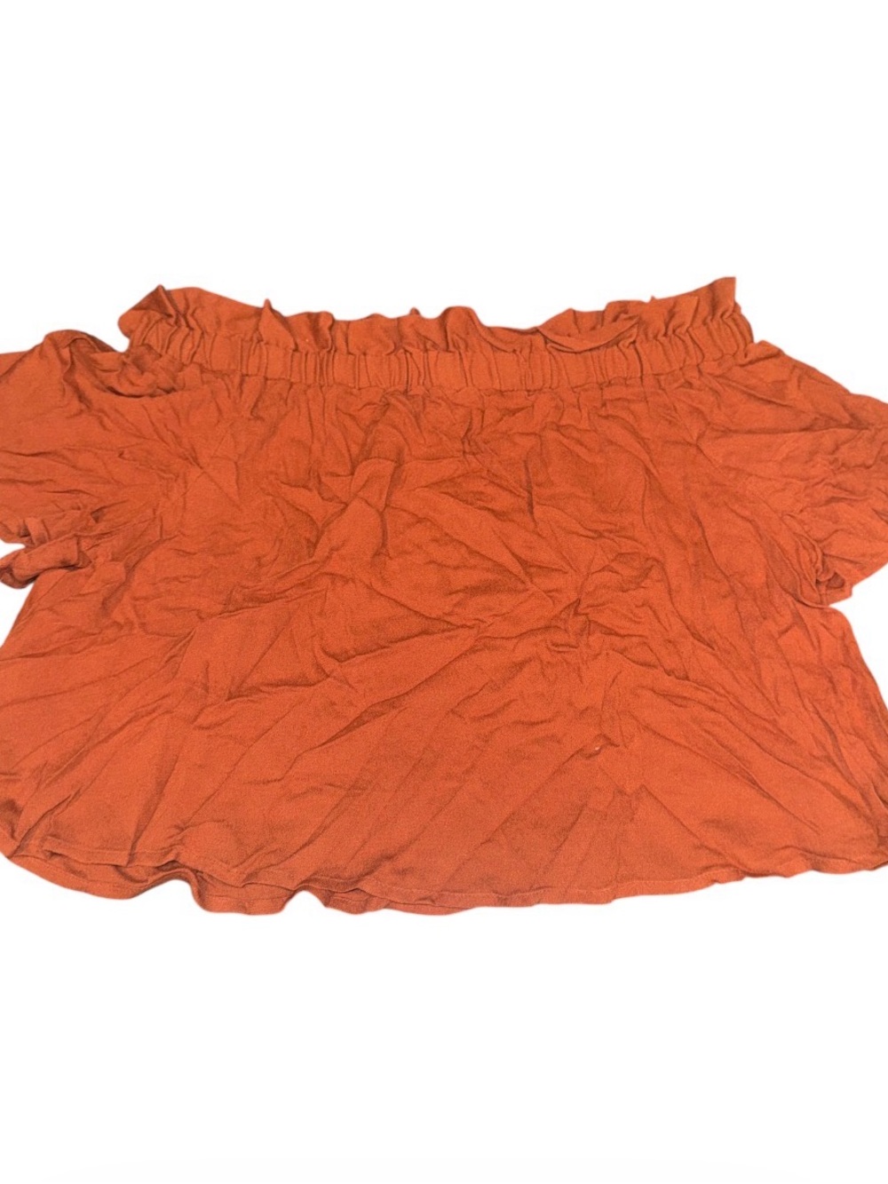 BP Nordstroms Burnt Orange Off The Shoulder Ruffle Crop Top